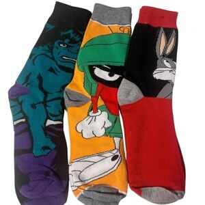 New Colorful Cartoon Character Socks Set 3 pairs as shown